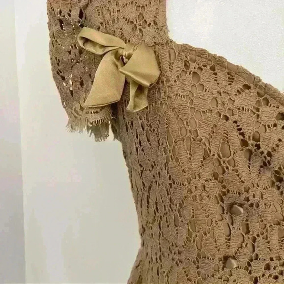 Betsey Johnson Vintage Black Label Crotchet & Satin Wrap Blouse - Picture 3 of 5